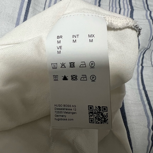 HUGO BOSS MERCERISED-COTTON T-SHIRT WITH LARGE JACQUARD-WOVEN MONOGRAMS SIZE M - Picture 5 of 6